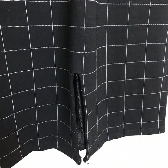 Black Checker Pencil Dress - Picture 3 of 4